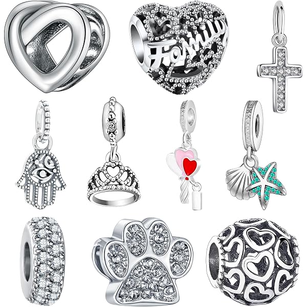 Amazon.com: 10 Pack Silver Spacer Bead Charms Set for Pandora